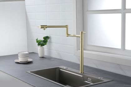 Pot Filler Faucet with Extension Shank (Color: Brushed Gold)
