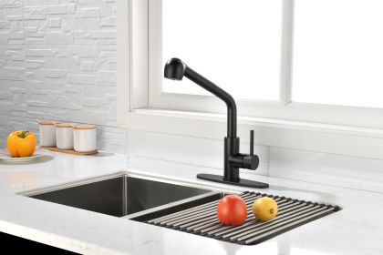 Kitchen Faucets with Pull Down Sprayer, Single Handle Kitchen Sink Faucet with Pull Out Sprayer (Color: Matte Black)