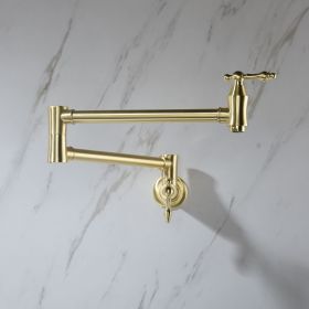 Pot Filler Faucet Wall Mount (Color: Gold)