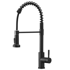 New Single Handle Pull-Down Sprayer Kitchen Faucet (Color: Black)